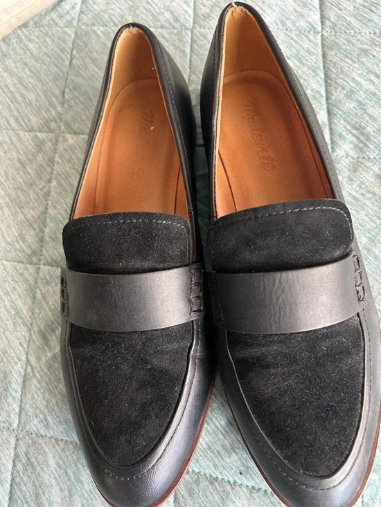 Madewell Black Leather & Suede Penny Loafers - Picture 5 of 7